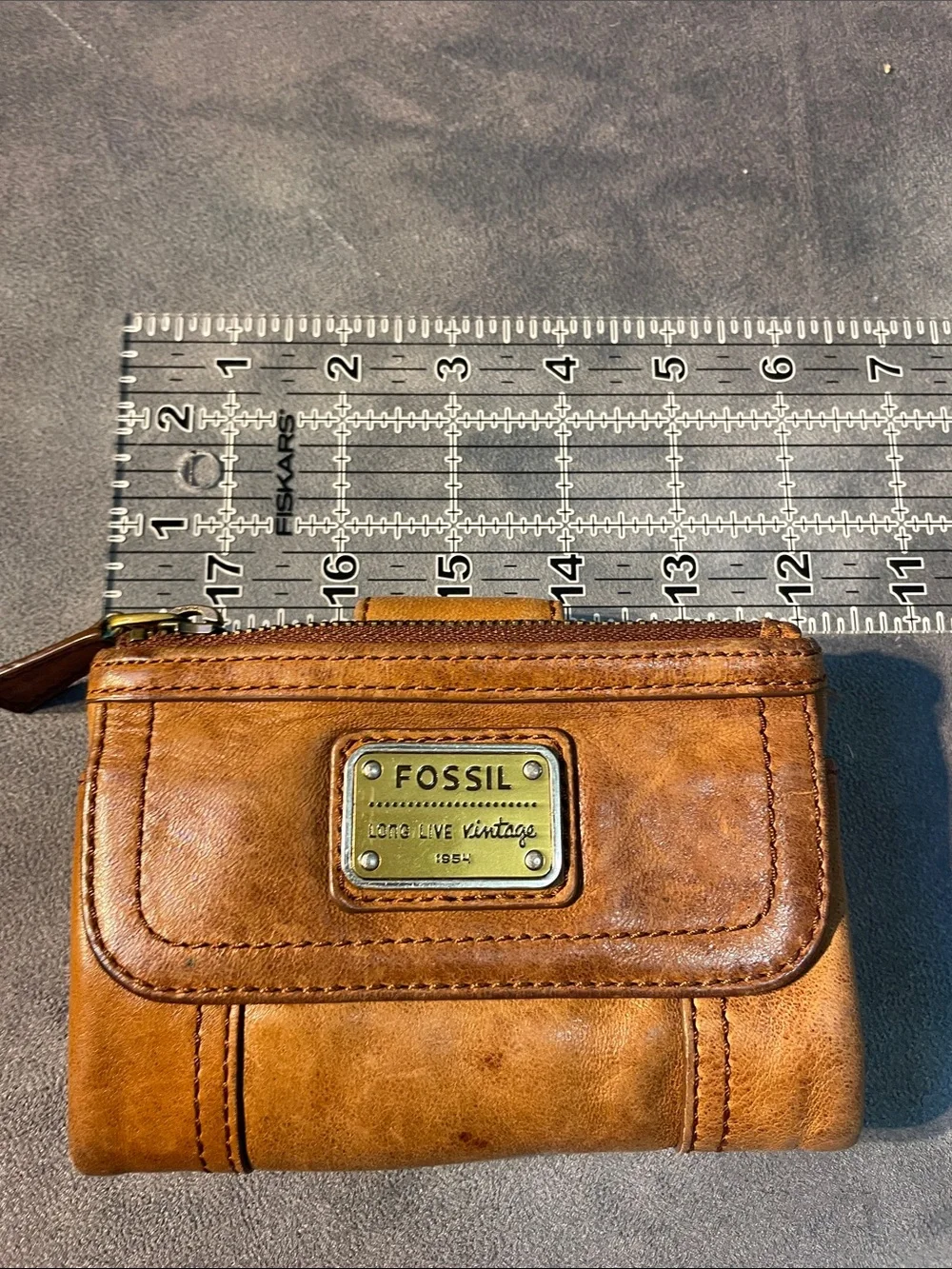Fossil Tan Leather Wallet | Long Live Vintage